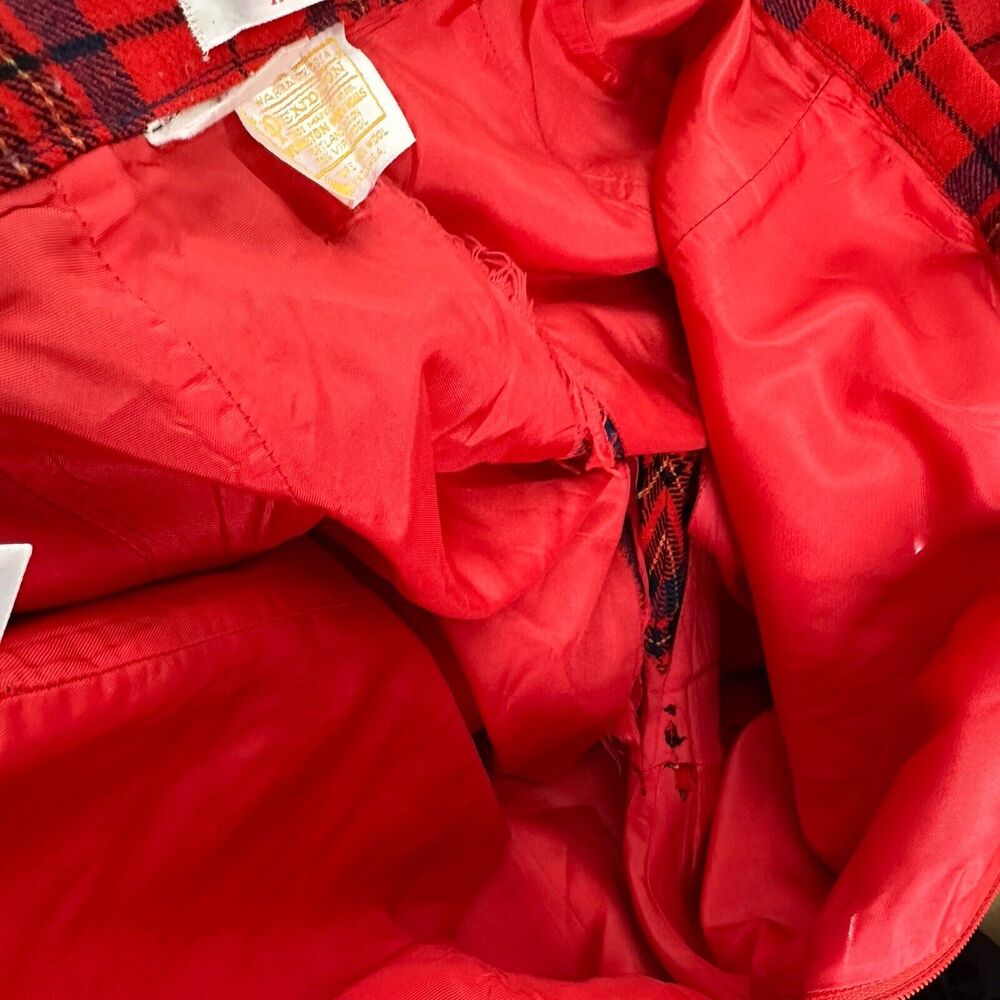 Vintage Pendleton authentic red leslie tartan pan… - image 7